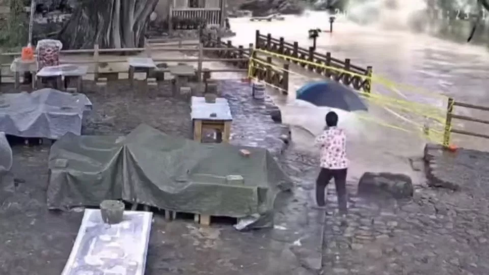 太可惜！福建云水谣600多年古榕树被洪水冲倒