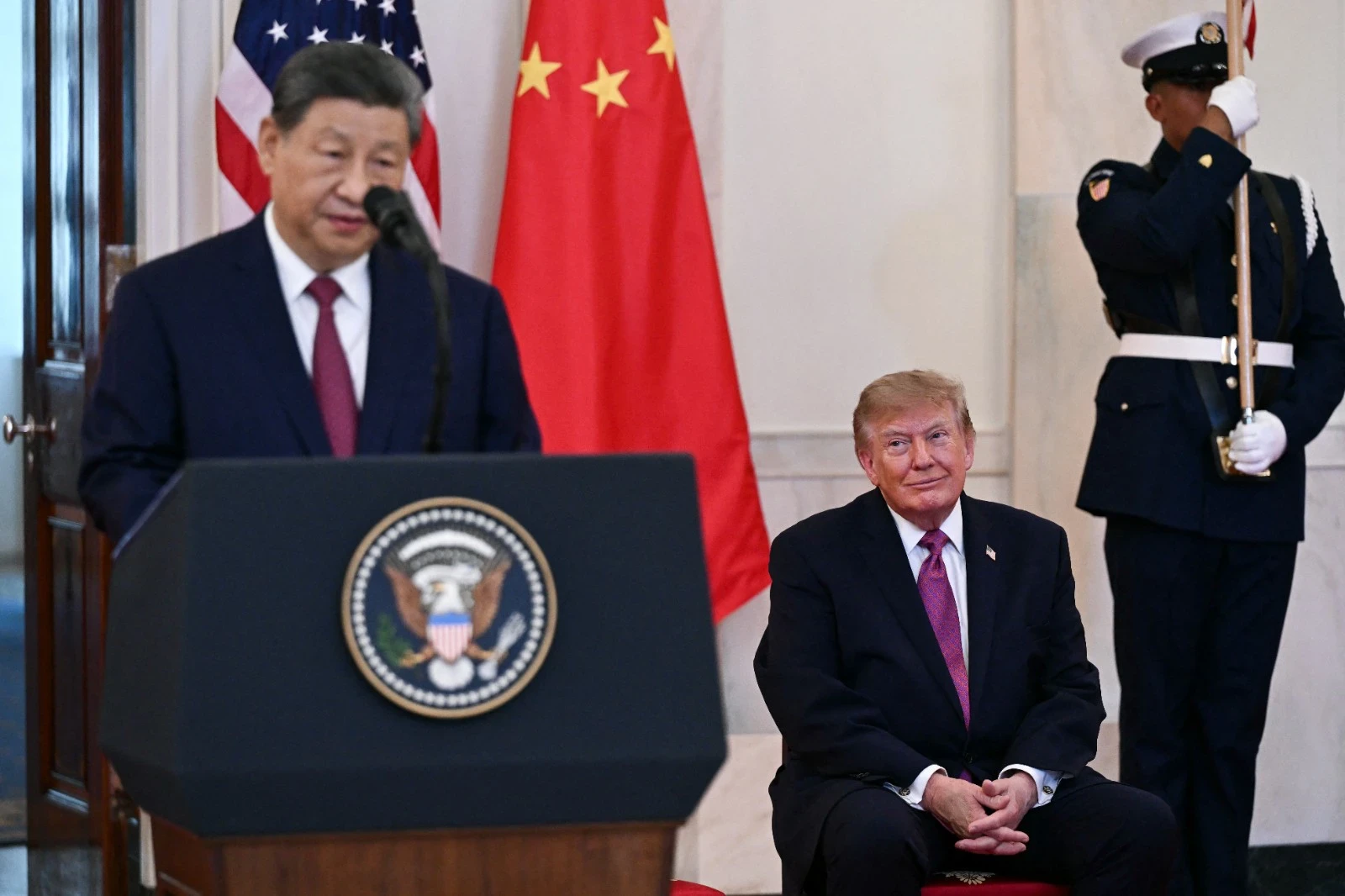 北京强调中国与美国在二战期间曾经并肩作战，借此凸显中国在战后国际秩序中的地位，具有其历史与外交考量。（法新社）